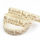 5 Yards/lot 15mm Cotton Ribbon Handmade Design Printed Gift Wrap With For Wedding Christmas Decoration DIY Apparel Sewing Fabric