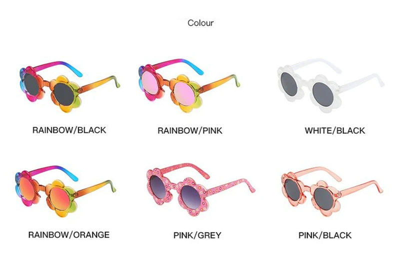 1/3PCS Cartoon Round Flower Sun Glasses Colorful Outdoor Sun Protection Eyewear Travel Supplies Creative Children Sunglasses