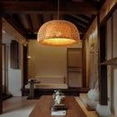 Bamboo Rattan Hand-Woven Pendant Light Boho Rustic Chandelier Beige Ceiling Light for Kitchen Island Dining Bedroom Living Room