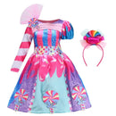 Candy Fairy Costume Girls Lollipop Cosplay Dress Toddler Carnival Purim Rainbow Vestidos Christmas Party Princess Clothing Gown