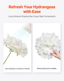 SucceBuy Artificial Flowers Real Looking White Silk Fake Hydrangea Bulk Faux Bridal Shower with Stem for DIY Wedding Bouquets