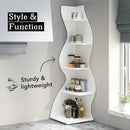 Tribesigns Corner Shelf, Modern 5-Tier Wall Corner Bookshelf, Stylish Corner Small Bookcase Storage Rack Plant Stand