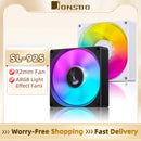JONSBO SL-925 Computer Case Fan 9cm 3pin  ARGB Light Effect CPU Cooling Fan 92mm 4pin PWM High Air Volume Slient Fan