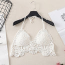Sommerurlaub Strand Camis Lady Sexy Quasten Häkel-Camisole Frauen Sexy Quasten Bikini Camis weibliche Häkel-Neckholder Bikini-Tops