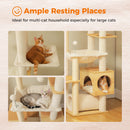 The Summit Tower | Floor-to-Ceiling Wooden Cat Tree with Hammock & Scratching Posts