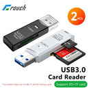 2PCS 2-in-1 USB 3.0 Card Reader Micro SD TF Memory Card Reader USB Flash Drive Cardreader Adapter For PC Laptops Accessories