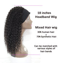 Schwarze gelockte Haar-Haarband-Perücken 18 Zoll Ombre Braun Afro Krauses Lockenhaar für afrikanische Frauen Soku Glueless Wig 150% Dichte