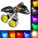 2Pcs New 18MM Car Eagle Eye Silver Shell DRL Led Daytime Running Lights LED 12V Backup Reversing Parking Signal Automobiles Lamp