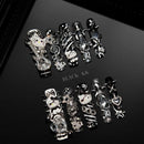 10Pcs Y2K Spicy Girl Long Coffin Handmade Press On Nails 3D Sanrio Hello Kitty Bear Pearl Diamond Pentagram Wearable False Nail