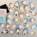 1Pc Aesthetic Initial Embroidery Alphabet Keychains Fabric DIY 26 Letters Unique Keyring Charms For Pouch Bags Accessories Gift