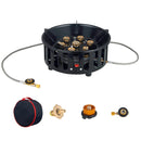 21000W Electronic Ignition Gas Stove with Adapter Portable Outdoor Furnace Barbecue Burner Cookware for Outdoor Camping Tourist