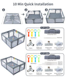 2026 Baby Playpens Light Gray Corralito for Baby Playground with Pull Ring Child Safety Barrier Fence Ball Box Game Playpen