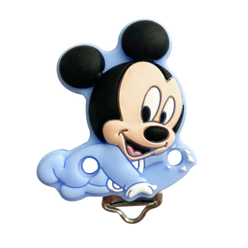 1/3/10pcs Silicone Teether Cartoon Disney Mickey Head Animal Food Grade DIY Baby Teething Teether Toy Accessories Ring