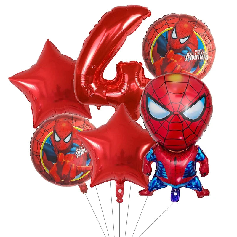 Spiderman Birthday Decorations New Spiderman Aluminum Film Balloon Disposable Tableware Party Plates Straw Supplies Baby Shower