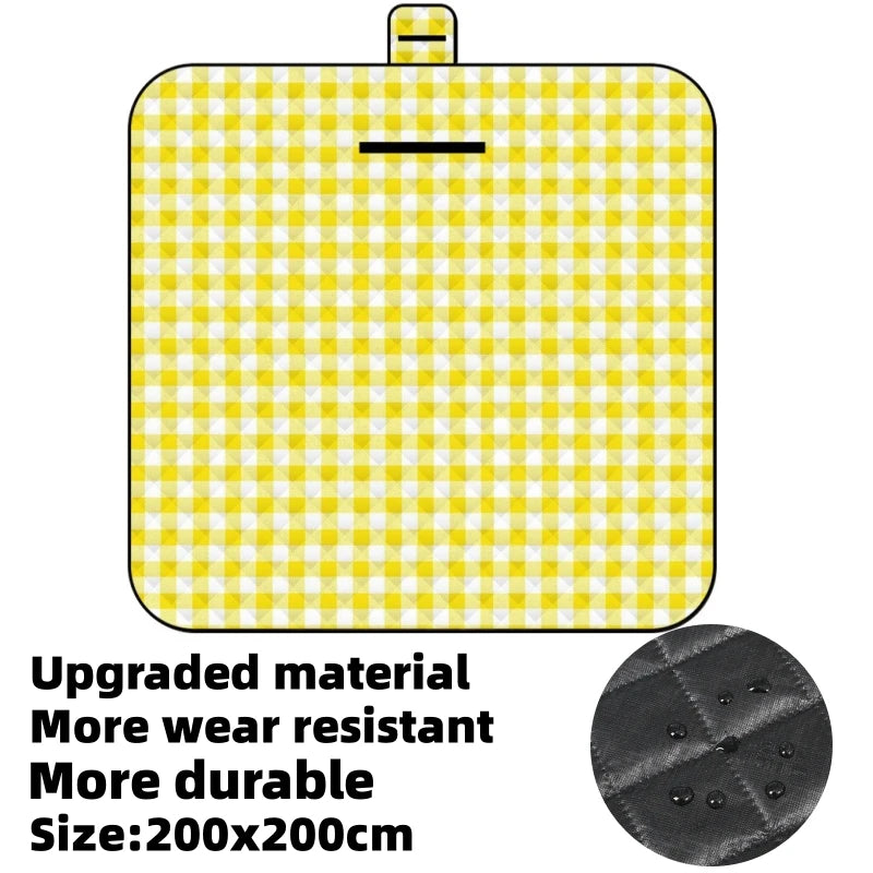 Ultrasonic Picnic Mat Thickened Waterproof Beach Blanket Camping Tent Grassland Mat Outdoor Sleeping Pad Camping Accsesorios