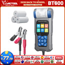 VDIAGTOOL BT600 Car Battery Tester with Printer Lithium Battery Alternator Tester 6-24V Auto Charging Cranking System Analyzer