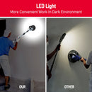 800W elektrischer Trockenbauschleifer mit Staubsauger, 6,5A Werkzeug zur Entfernung von Popcorn-Decken, variable Geschwindigkeit 800-1800 U/min mit LED-Licht