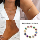 eManco Edelstahl Charm Strass Halskette Anhänger Mode 12 Farben Geburtsstein für Schmuckherstellung Damen DIY Zubehör