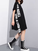 XITAO Europe Print Letter Dress Locker einfarbig Kurzarm Mode Street Style Frauen 2020 Frühling Sommer Neu Minderheit XJ4559