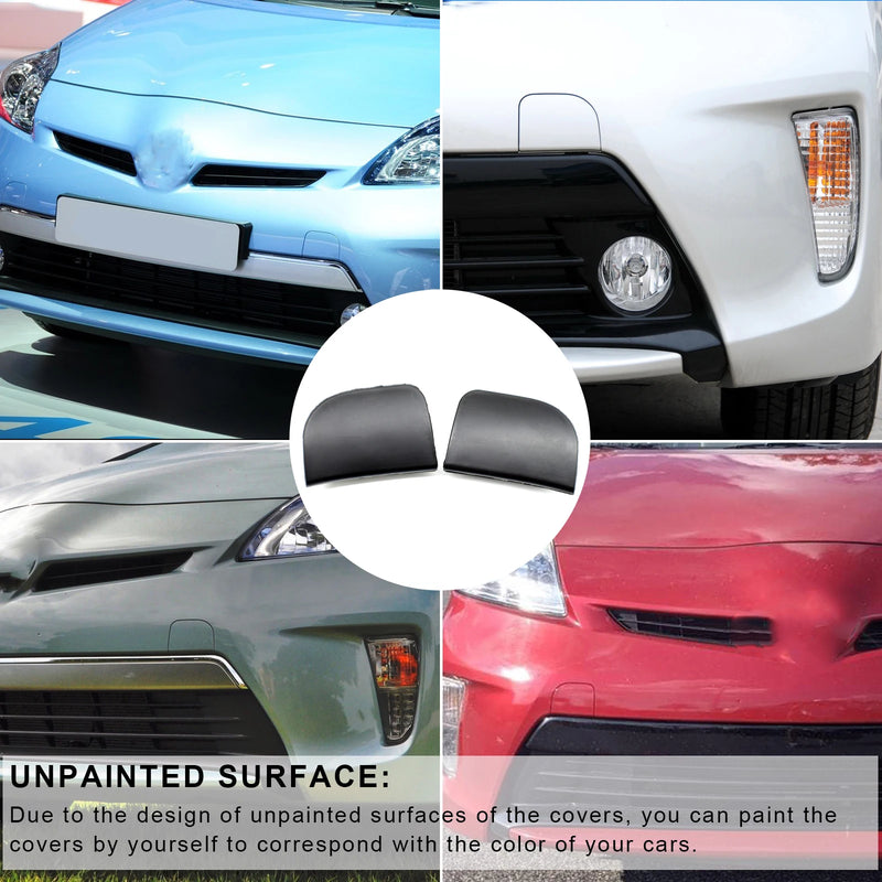 2pcs For Toyota Prius 2012-2015 Car Tow Hook Eye Cover Towing Trailer Cap Unprimed Black Right Left Caps 52128-47907 52128-47908