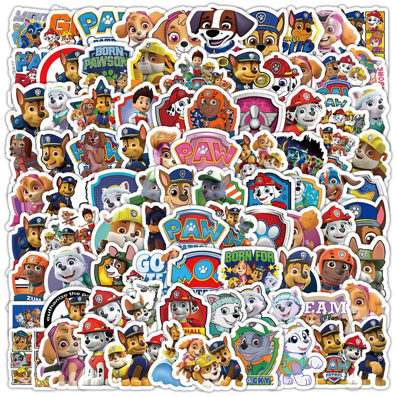 10/30/50/100pcs Cute PAW Patrol Stickers for Kids Cartoon Decal DIY Phone Case Skateboard Luggage PVC Kawaii Anime Sticker Toys