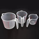 3pcs Baking Liquid Measuring Cups PVC Scale Cup Plastic Measuring Volume Beaker Kitchen Baking Tools 250/500/1000ml