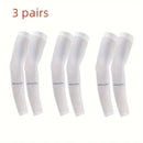 3 Pairs Breathable Sun Protection Sleeves - UV Arm Sleeves for Women and Men, Volleyball Arm Sleeves, Outdoor Cooling Sleeves