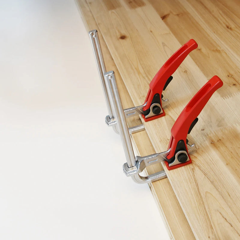 2PC Alloy Steel Upgrade Quick Ratchet Track Saw Guide Rail Clamp MFT Clamp for MFT Table and Guide Rail System Woodworking Clamp