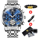 OLEVS Mechanical Men Watches Automatic Stainless Steel Waterproof Date Week Green Fashion Classic Wrist Watches 6607