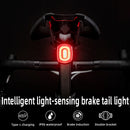 ROCKBROS Bike Light Smart Bicycle Rear Light Auto Brake Sensing IPX6 Waterproof Cycling Tail Lamp LED Type-C Charging Safety Bike Taillight