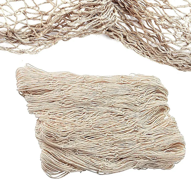 Decor Nets Hemp Rope Mediterranean Hanging Net Wall Decor Room Party Decorative Fishing Net Playground Gift Boho Style 100*200CM