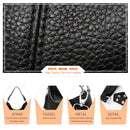 Zency Leather handbags Genuine For Women Fashion Tassel Hobo Bag Crossbody Plain Color Real Cowhide Leather Large Shopper Bag