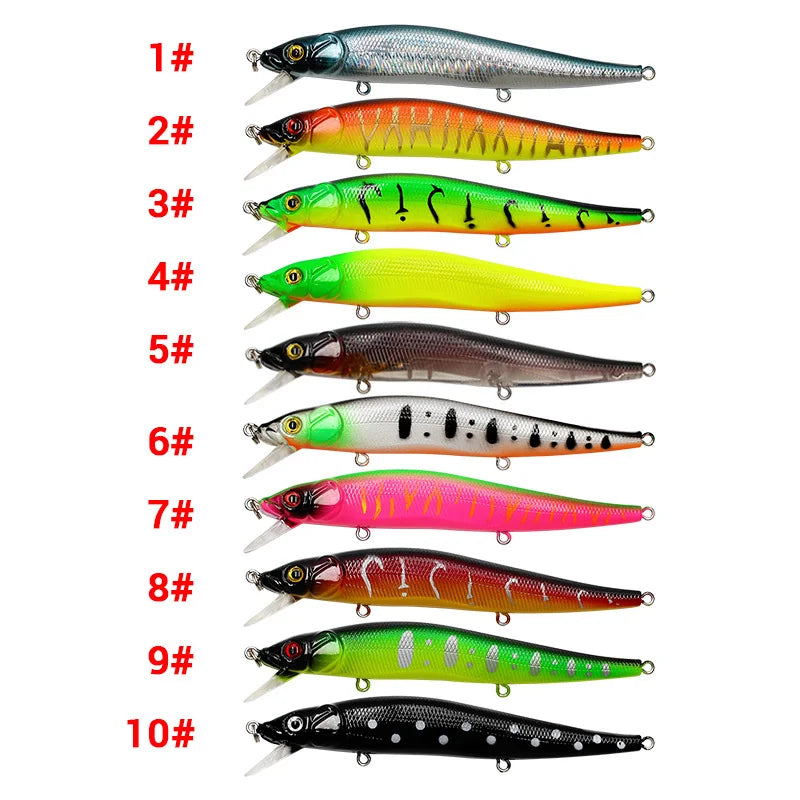 1pcs Fishing Lure 11.5cm/14g Minnow Crankbait Wobblers 3D Eyes Perch Artificial Bait Pike Carp Bait Swim Bait Fishing Pesca