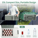 Alpicool NL15 15L Portable Car Refrigerator 12 Volt Mini Fridge Freezer 12/24V DC 100-240V AC Cooler Ice Box for Truck Camping
