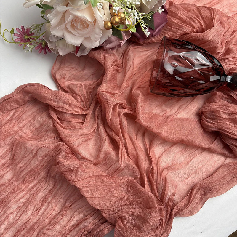 Event Designing Table Runner Cheese Cloth Gauze Crepe Rustic Wedding Party Decor Farmhouse Tabledecor House Warming Gift Easter