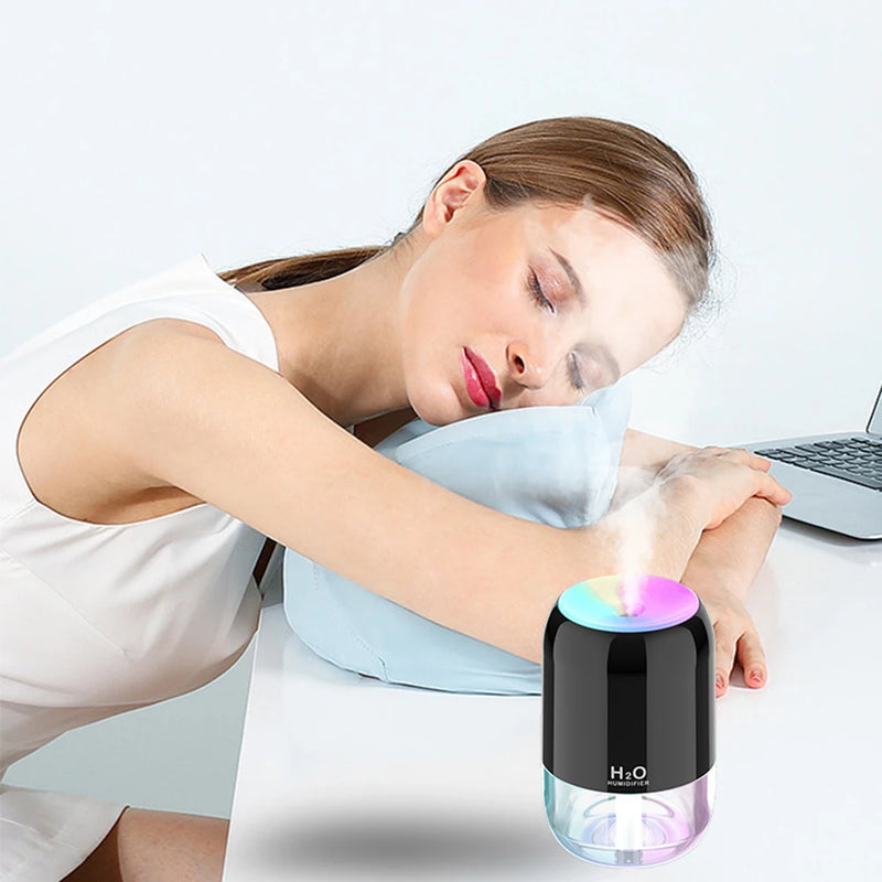 Mini Nightlight Colorful Atmosphere Aromatherapy Machine USB Humidifier Bedroom Humidifier 300ml Air Purifier