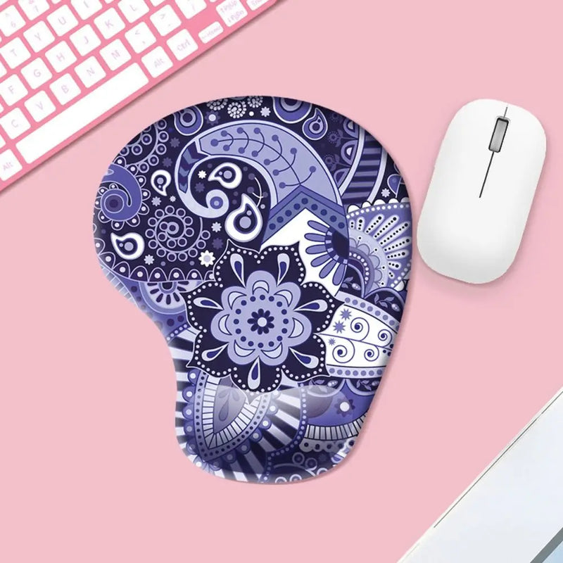 Marbled Texture Wrist Rest Mouse Pad Ergonomic Non Slip Hand Support Mouse Mat Comfortable Oil Painting Gaming Mousepad