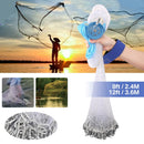 American Saltwater Fishing Cast Net 4ft/6ft/8ft Radius with Heavy Duty Zinc Sinker &amp; Aluminum Disc For Bait Fish