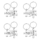 2Pcs/Set Letters Engraved Stainless Steel Keychains Couples Key Ring Puzzle Pendant Jewelry Gift For Valentine's Day