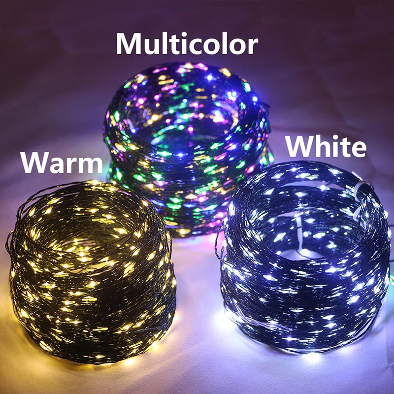 5M/10M/20M LED light string green copper wire Christmas fairy light camping garden terrace party wedding New Year USB battery bo
