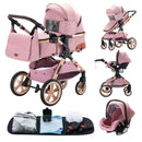 Newest Baby Stroller 3 in1 Multifunctional Stroller Easy Folding Travel Portable Baby Carriage Safety Seat EU Standard
