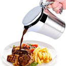 Gravy Boat 304 Stainless Steel Steak Sauce Pot Double Walled Insulated 500/750ml Seasoning Tube Sauce Gravy Pot Kitchen Tools