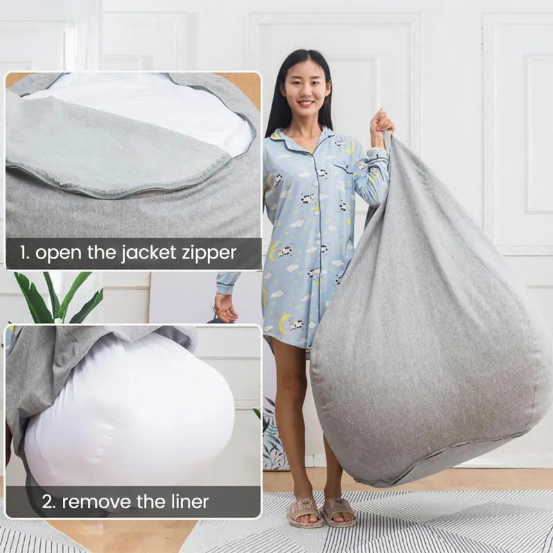 Large Lazy Sofas Covers Bean Bag Inner Lining Without Filling Bedroom Living Room Sofa Chair Furinture Pouf Puff Couch Tatami