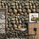 Self-Adhesive Wallpaper Brown Stone Brick Wallpaper Fireplace Kitchen Backsplash Peel and Stick Wallpaper Stick on Wallcovering