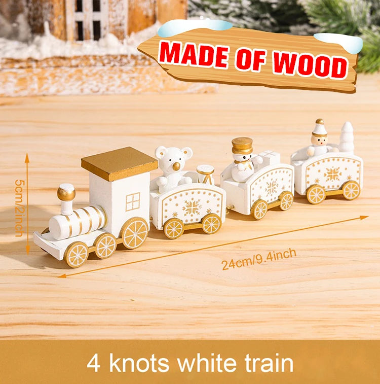 Wooden/Plastic Train Christmas Ornament Merry Christmas Decoration For Home 2024 Xmas Gifts Noel Natal Navidad New Year 2025