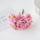 12PC Artificial Flowers Silk Tea Rose Wedding Bouquet Decorative Wreath Christmas Decoration for Home Diy Gifts Box Bride Brooch