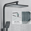 Black/Chrome ABS Shower Faucet Bathroom Shower Mixer Crane Rotatable 15CM Long Spout Rain Shower Set Shower Spray Shower