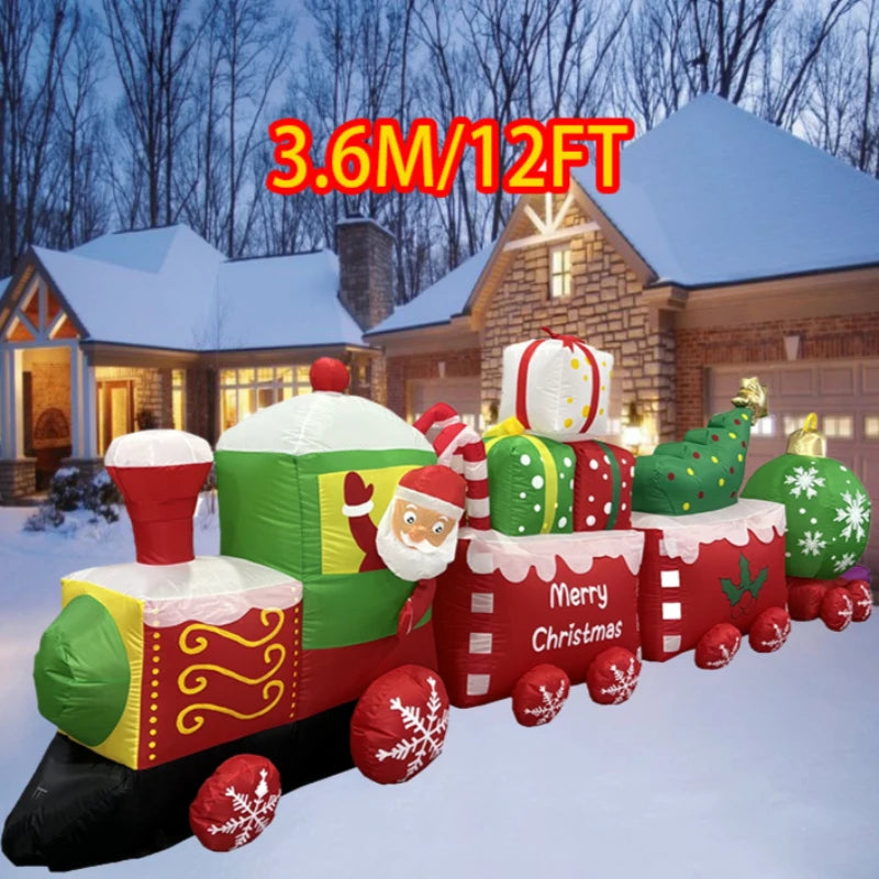 Santa Claus Waving Hand 1.8m Inflate Model Christmas Decoration Glowing Doll Cartoon Giant LED Lamp Party Gifts Outdoor Lawn