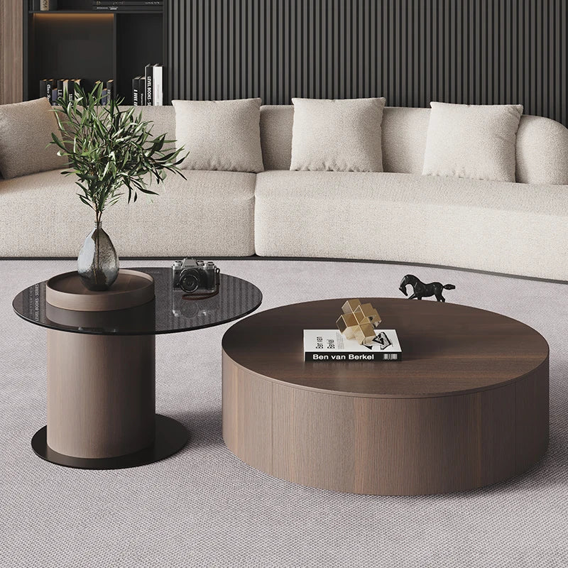 Nordic Wooden Round Side Table Mid Century Modern Tea Smart Table Sofa Side Hallway Nightstand Mesa Auxiliar Hotel Furniture