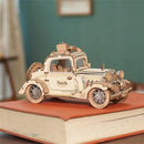 Robotime Rolife Vintage Auto Modell 3D Holzpuzzle Spielzeug für Kinder und Erwachsene TG504